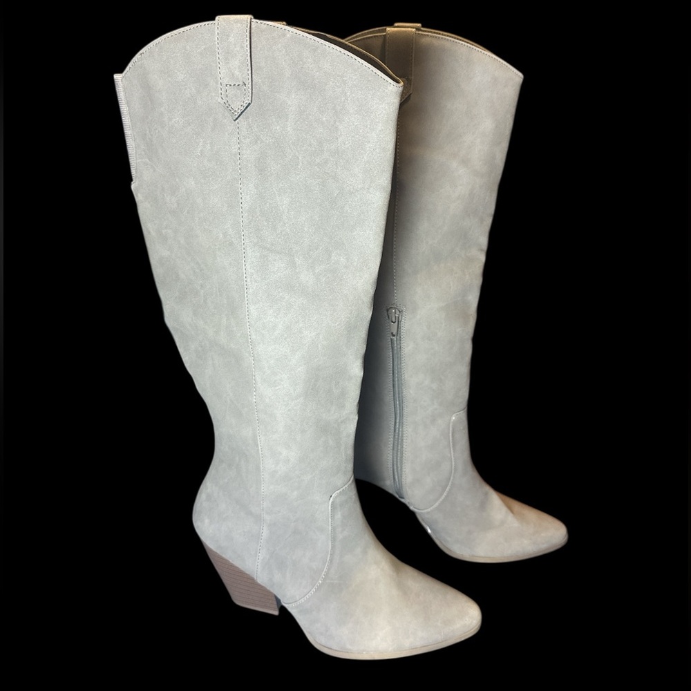 Ana Upland Gray Knee-High Boots Suede